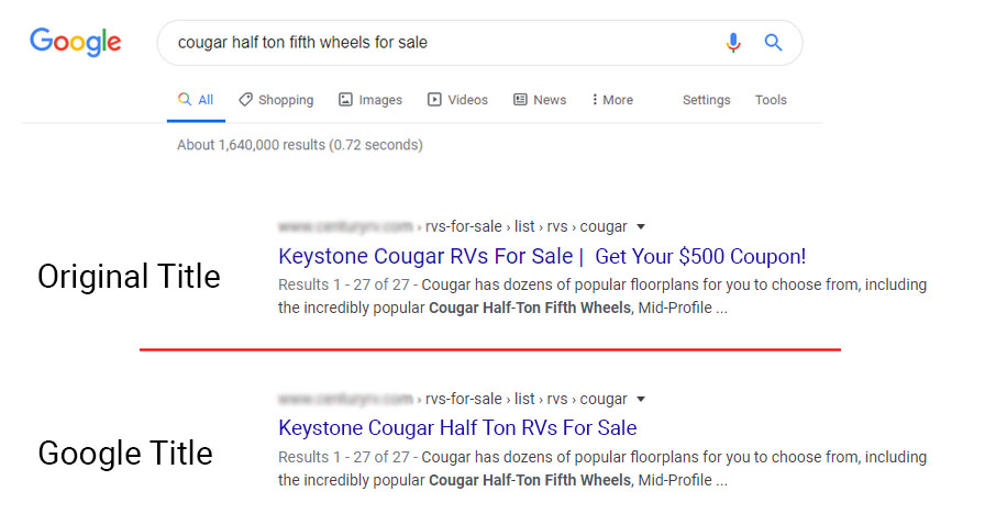 Google Changes seo title organic results