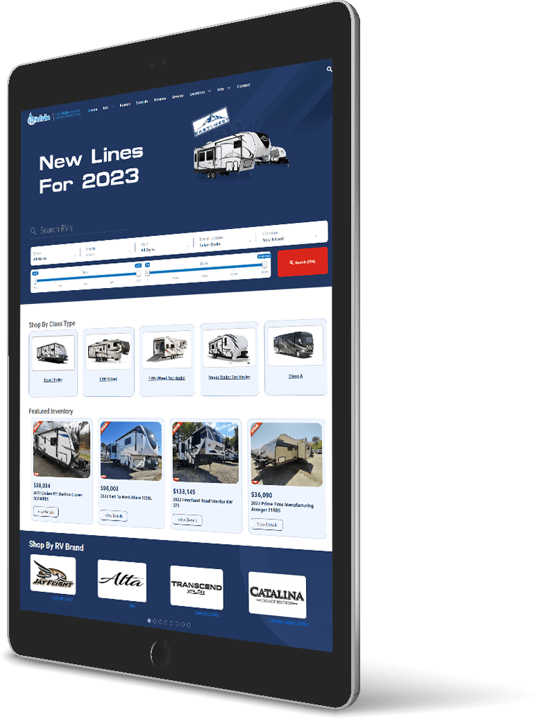 rv dealer website design web service